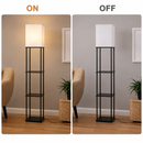 Lampadar TALDYKORGAN, 1 x E27, Metal si Lemn, Negru si Alb