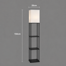 Lampadar TALDYKORGAN, 1 x E27, Metal si Lemn, Negru si Alb