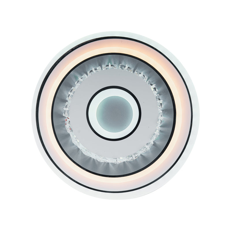 Lustra LED cu cristal MITA 28W, Diametru 20cm, Rotunda, lumina Rece/Calda/Neutra, Alb