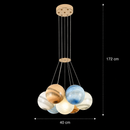 Lustra Clasica DEDD, 7xE27, 40x42cm, Metal si Plastic rotomulat, Alb, Inaltime Reglabila