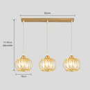 Lustra Clasica Moderna, Suspendata, Monica, 3 X E27, Auriu, Metal si Sticla, Inaltime Reglabila