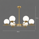 Lustra Clasica NUUK, 90x57cm, 6xE27, Metal si Plastic, Auriu