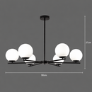 Lustra Clasica NUUK, 90x57cm, 6xE27, Metal si Plastic, Negru