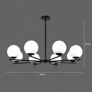 Lustra Clasica NUUK, 93x57cm, 8xE27, Metal si Plastic, Negru
