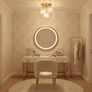 Lustra Clasica SUKAS, 3x E27, Metal si Cristal, Auriu