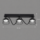 Lustra EPS, 3xGX53, 61x15cm, Metal și Plastic, Negru