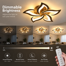 Lustra LED cu Telecomanda LT660/5BK, 5 Elemente, 55W, Lumina 3000/4000/6000K, Negru