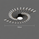 Lustra LED DASHOGUZ, Ø105cm, 8W, 28 Brate, Lumina Neutra, Metal si Acrilic, Negru si Auriu