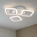 Lustra LED ERIKA 20W, 3 Patrate, Lumina Calda/Neutra/Rece, Alb, Metal si Acril