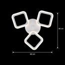 Lustra LED ERIKA 20W, 3 Patrate, Lumina Calda/Neutra/Rece, Alb, Metal si Acril