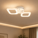 Lustra LED ERIKA 27W, 2 Patrate, lumina Neutra, Alb