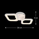 Lustra LED ERIKA 27W, 2 Patrate, lumina Neutra, Alb