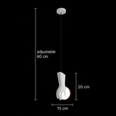 Lustra LED RUKI, 15x20cm, 1xG9, Sticla si Resina, Alb