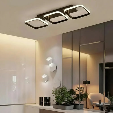 Lustra LED VERTEX 34W, 3 Patrate, Liniara, lumina Rece/Calda/Neutra, Neagra Lustre LED Default Title Alessandro Design
