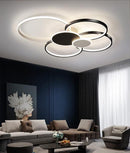 Lustra LED cu Telecomanda, KILLIAN, 74W, 6 Cercuri, Lumina Rece/Calda/Neutra 3000K/4000K/6000K, Dimabila, Negru si Alb, Metal si Acril Lustre LED cu Telecomanda Default Title Alessandro Design