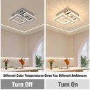 Lustra LED cu cristal JEREMIAH 48W, 2 Patrate, lumina Rece/Calda/Neutra, Crom Lucios