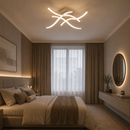 Lustra LED cu telecomanda ANADYR 40W, 4 Elemente, lumina Rece/Calda/Neutra, Dimabila, Alb