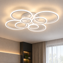 Lustra LED cu telecomanda  BETTY 127W, 8 Cercuri, lumina Rece/Calda/Neutra, Dimabila, Alb