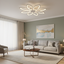 Lustra LED cu telecomanda BLUM, 108W, lumina Rece/Calda/Neutra, Dimabila, Alb, Metal si Acril