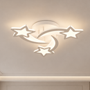 Lustra LED cu telecomanda IPOMOEA 51W, 3 Stele, Lumina Rece/Calda/Neutra, Dimabila, Alb, Metal si Acril