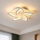 Lustra LED cu telecomanda LOTUS 54W, 5 Petale, lumina Rece/Calda/Neutra, Dimabila, Alb