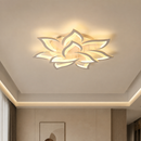 Lustra LED cu telecomanda LOTUS 91W, 9 Petale, lumina Rece/Calda/Neutra, Dimabila, Alb