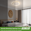 Lustra LED cu telecomanda SOLARA 51W, 2 Cercuri, lumina Rece/Calda/Neutra, Dimabila, Auriu Alb