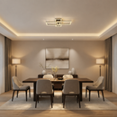 Lustra LED cu telecomanda SUKING, 3 surse, 3000K/4000K/6000K, 120W, Metal și Acrilic, Negru