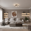 Lustra LED cu telecomanda TRANBERG, 3 surse(1negre+2auriu), 3000K/4000K/6000K, 144W, Metal și Plastic, Negru