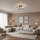 Lustra LED cu telecomanda TRANBERG, 3 surse(2negre+1auriu), 3000K/4000K/6000K, 152W, Metal și Plastic, Negru