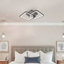 Lustra LED cu telecomanda ZOE 27W, 2 Patrate, lumina Rece/Calda/Neutra, Dimabila, Negru Lustre LED cu Telecomanda Default Title Alessandro Design