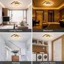 Lustra LED cu telecomanda si cristal ASHGABAT 66W, 2 Patrate, lumina Rece/Calda/Neutra, Dimabila, Alb