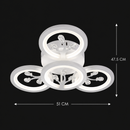 Lustra LED cu telecomanda si cristal DAISY 53W, 4 Elemente, lumina Rece/Calda/Neutra, Dimabila, Alb