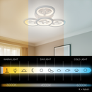 Lustra LED cu telecomanda si cristal DAISY 53W, 4 Elemente, lumina Rece/Calda/Neutra, Dimabila, Alb Lustre LED cu Telecomanda Default Title Alessandro Design