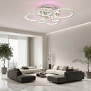 Lustra LED cu telecomanda si cristal NOVA ROTONDA RGB 144W, 6 Cercuri, lumina Rece/Calda/Neutra, Dimabila, Crom Lucios Lustre LED & Cristale Default Title Alessandro Design