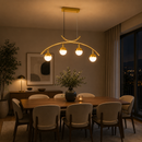 Lustra LED suspendata PAAMIUT 34W, 4 surse de lumină, lumina Rece/Calda/Neutra, Auriu, Inaltime Reglabila