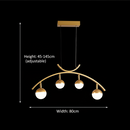 Lustra LED suspendata PAAMIUT 34W, 4 surse de lumină, lumina Rece/Calda/Neutra, Auriu, Inaltime Reglabila