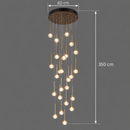 Lustra LED suspendata cu telecomanda GONDAR, 100W, Diametru 60cm, 25 Elemente, lumina Rece/Calda/Neutra, Dimabila, Auriu