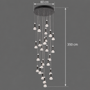 Lustra LED suspendata cu telecomanda GONDAR, 120W, Diametru 60cm, 25 Elemente, lumina Rece/Calda/Neutra, Dimabila, Crom Lucios