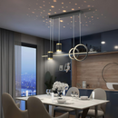 Lustra LED suspendata cu telecomanda PAULINA 74W, lumina Rece/Calda/Neutra, Dimabila, Negru, Inaltime Reglabila