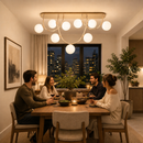 Lustra Moderna QUVA Supremo, 9 x G9, Lungime 80cm, Metal, Auriu