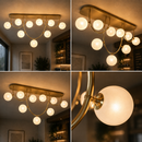 Lustra Moderna QUVA Supremo, 9 x G9, Lungime 80cm, Metal, Auriu