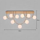 Lustra Moderna QUVA Supremo, 9 x G9, Lungime 80cm, Metal, Auriu