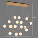 Lustra Suspendata GIJDUVAN Supremo, 16 x G9, Diametru 95cm, Metal, Auriu, Inaltime Reglabila