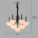 Lustra Suspendata NUKUS Magno, 10 x G9, Diametru 56cm, Metal, Negru, Inaltime Reglabila