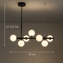 Lustra cu bec moderna LOFT Pavilion, 7x G9, Negru, Metal, Inaltime Reglabila