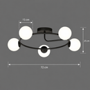 Lustra LED si cristal ORBIT, 72cm, 5xE27, Globuri, Negru