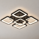 Lustra LED cu telecomanda ZOE 65W, 5 Patrate, lumina Rece/Calda/Neutra, Dimabila, Negru