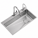 Set Chiuveta Bucatarie Inox, Cuva Universala cu Dop Scurgere, Negru Grafit, 75x45x21 cm