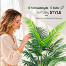 Planta Artificială Copac Tip Palmier Kentia, 3 tulpini, 17 frunze, 220 cm, Verde, cu Ghiveci